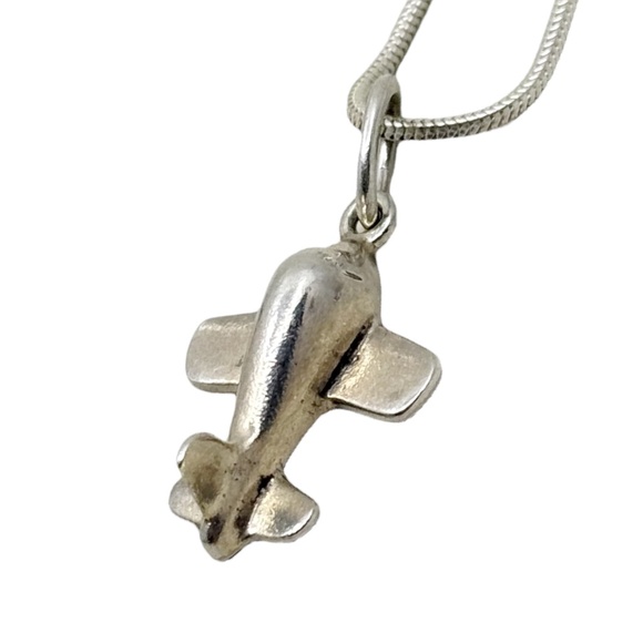 sterling silver Airplane charm pendant - GM290 - Picture 2 of 3